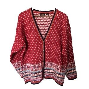 Jenny Buchanan Cardigan Large Sweater Wool Angora Nordic Icelandic Holidays